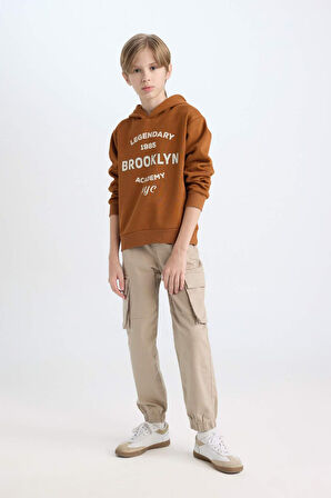 DeFacto Erkek Çocuk Kapüşonlu Baskılı Sweatshirt D4343A8NSBN202