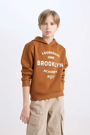 DeFacto Erkek Çocuk Kapüşonlu Baskılı Sweatshirt D4343A8NSBN202