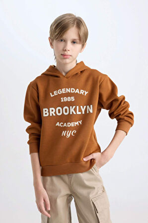 DeFacto Erkek Çocuk Kapüşonlu Baskılı Sweatshirt D4343A8NSBN202