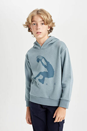 Erkek Çocuk Shaquille O'Neal Regular Fit Kapüşonlu Kalın Sweatshirt Kumaşı Sweatshirt
