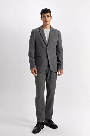 DeFacto Antrasit Pantolon Tailored Regular Fit Normal Kesim Düz Paça Cepli D3704AX24AUAR198