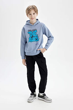 DeFacto Erkek Çocuk Kapüşonlu Baskılı Sweatshirt D4354A8NSBE572