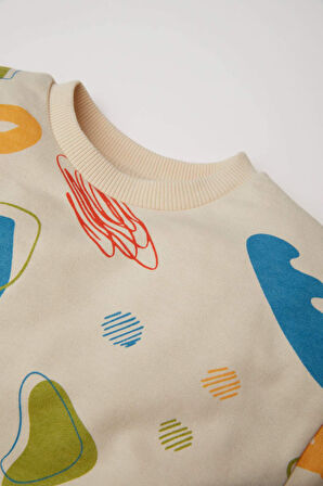 DeFacto Erkek Bebek 2'li Takım Desenli İnce Sweatshirt Alt D5822A5NSER42