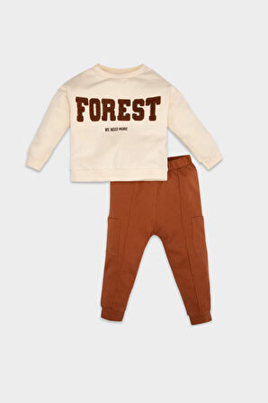 DeFacto Erkek Bebek 2'li Takım Baskılı İnce Sweatshirt Eşofman Altı D6257A5NSBN125
