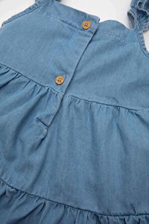 DeFacto Kız Bebek Askılı Jean Elbise D3490A524SMBE571