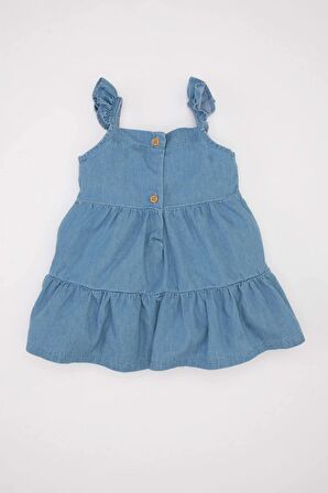 DeFacto Kız Bebek Askılı Jean Elbise D3490A524SMBE571