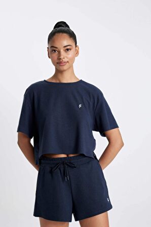 DeFactoFit Standart Fit Sporcu Düz Paça Ribana Şort A9919AX24SMNV146