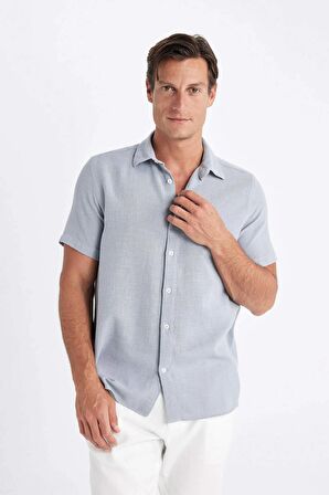 DeFacto Regular Fit Yazlık Polo Yaka Pamuklu Kısa Kollu Gömlek D2924AX24SMGR524