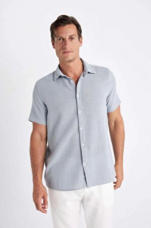 DeFacto Regular Fit Yazlık Polo Yaka Pamuklu Kısa Kollu Gömlek D2924AX24SMGR524