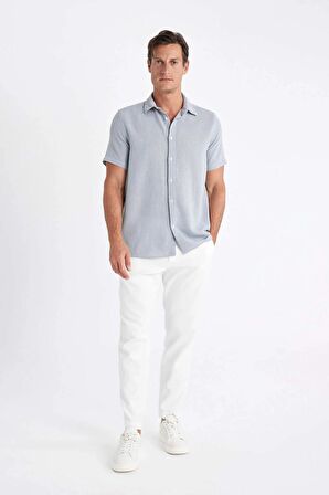 DeFacto Regular Fit Yazlık Polo Yaka Pamuklu Kısa Kollu Gömlek D2924AX24SMGR524