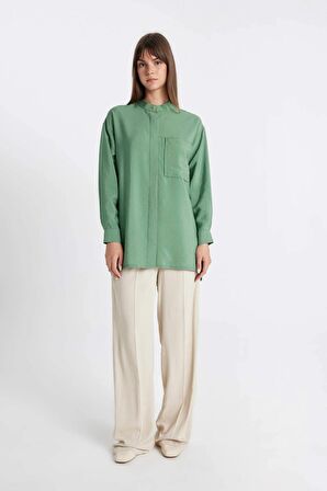 DeFacto Relax Fit Uzun Kollu Gömlek Tunik D1434AX24HSGN751
