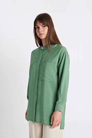 DeFacto Relax Fit Uzun Kollu Gömlek Tunik D1434AX24HSGN751