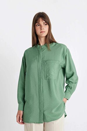 DeFacto Relax Fit Uzun Kollu Gömlek Tunik D1434AX24HSGN751