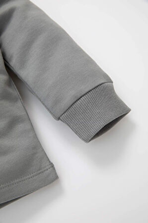 DeFacto Erkek Bebek 2'li Takım Baskılı Sweatshirt Beli Lastikli Jogger Eşofman Altı D2937A524WNGR67