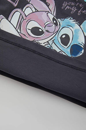 Kız Bebek Disney Lilo & Stitch Bisiklet Yaka Kısa Kollu Tişört