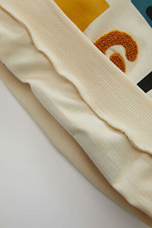 Erkek Bebek Bisiklet Yaka Baskılı Sweatshirt