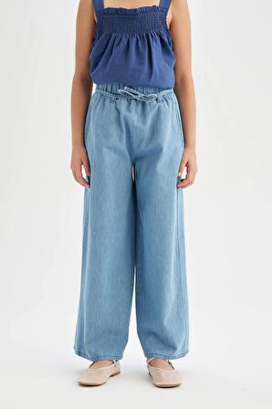 DeFacto Kız Çocuk Wide Leg Geniş Bol Paça Jean Pantolon D3355A824HSNM39