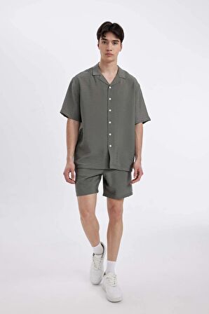 DeFacto Relax Fit Yazlık Polo Yaka Kısa Kollu Gömlek C8157AX24SMKH512