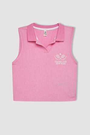 DeFacto Kız Çocuk Polo Yaka Spor Baskılı Atlet C4715A824SMPN649