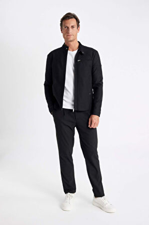 DeFacto Slim Fit Dik Yaka Astarlı Ceket Mont W2040AZ24AUBK27