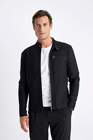 DeFacto Slim Fit Dik Yaka Astarlı Ceket Mont W2040AZ24AUBK27