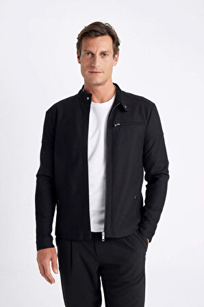 DeFacto Slim Fit Dik Yaka Astarlı Ceket Mont W2040AZ24AUBK27