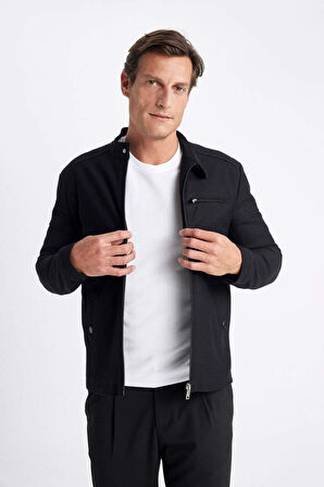 DeFacto Slim Fit Dik Yaka Astarlı Ceket Mont W2040AZ24AUBK27