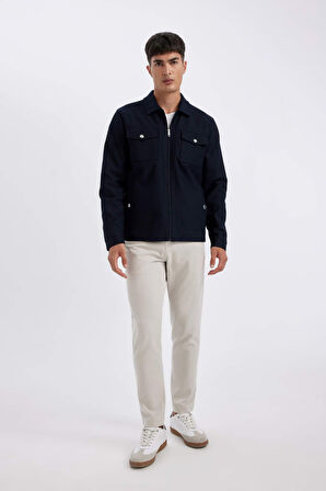 DeFacto Slim Fit Polo Yaka Astarlı Ceket Mont Y4458AZ24AUNV106