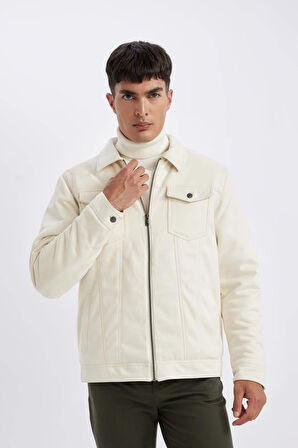DeFacto Slim Fit Gömlek Yaka Süet Mont A3254AX24AUER91
