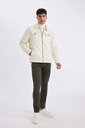 DeFacto Slim Fit Gömlek Yaka Süet Mont A3254AX24AUER91