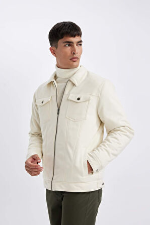 DeFacto Slim Fit Gömlek Yaka Süet Mont A3254AX24AUER91