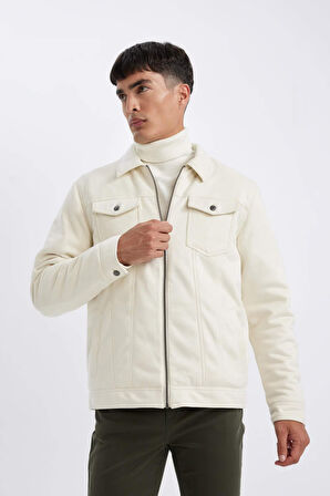 DeFacto Slim Fit Gömlek Yaka Süet Mont A3254AX24AUER91