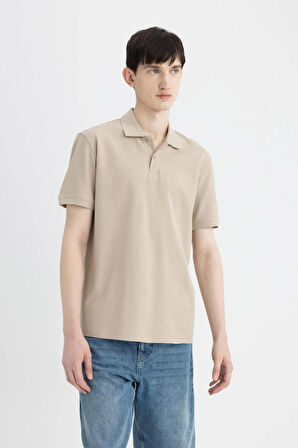 New Regular Fit Kısa Kollu Basic Düz Polo Tişört