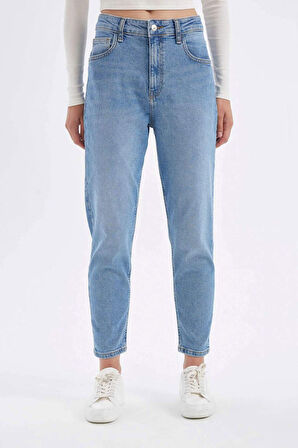 DeFacto Lina Comfort Mom Yüksek Bel Bilek Boy Jean Yıkamalı Pantolon C7613AX24AUNM39