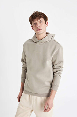 DeFacto Regular Fit Kapüşonlu Baskılı Sweatshirt C6131AX24AUKH475
