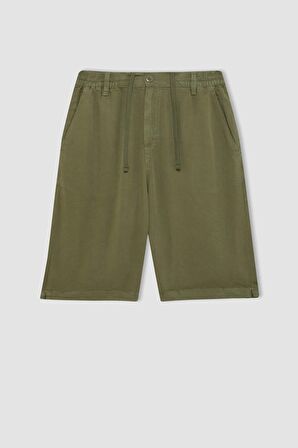 DeFacto Regular Fit Düz Paça Tensel Bermuda Şort C7800AX24SMKH373