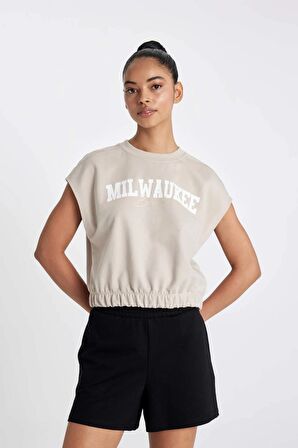 DeFactoFit NBA Milwaukee Bucks Bisiklet Yaka Kısa Kollu Tişört C0006AX24SMGR435