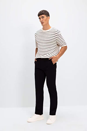 DeFacto Kanvas Chino Pantolon Normal Kesim 4 Cepli Pamuklu Esnek Düz Paça C9440AX24AUBK81