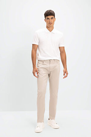 DeFacto Chino Kanvas Pantolon Slim Fit Dar Kesim Pamuklu Esnek Dar Paça C9441AX24AUBG170