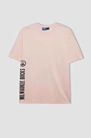 DeFactoFit NBA Milwaukee Bucks Boxy Fit Bisiklet Yaka Kısa Kollu Tişört B9889AX24SMPN262