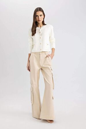 DeFacto Fitted Bisiklet Yaka Hırka D1423AX24SMER156