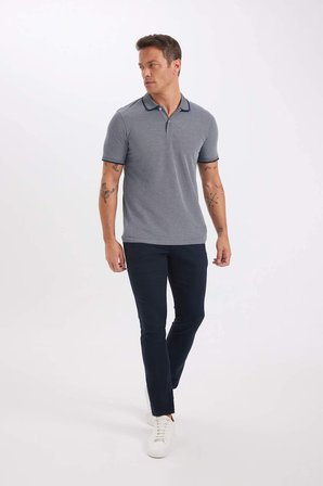 DeFacto Slim Fit Dar Kesim Polo Yaka Kısa Kollu Pamuklu Tişört D0033AXNSNV241