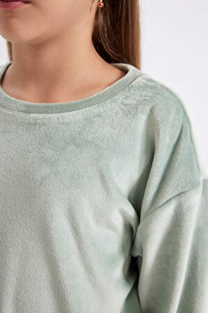 DeFacto Kız Çocuk Polar Uzun Kollu Pijama Takımı D1068A824WNGN1123