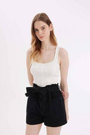 DeFacto Paperbag Yüksek Bel Jean Şort C2450AX24HSNM40