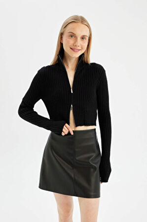 DeFacto Coool Regular Fit Yarım Balıkçı Yaka Triko Hırka B2558AX24AUBK56
