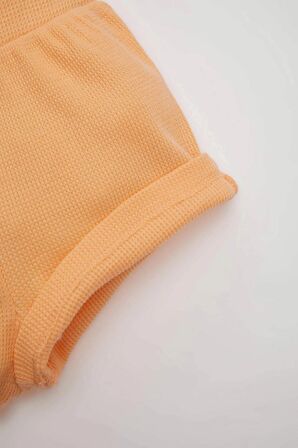 DeFacto Kız Bebek 2'li Takım Waffle Kolsuz Tulum Bandana C9490A524SMOG293
