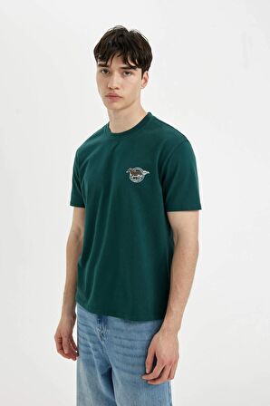 DeFacto Regular Fit Bisiklet Yaka Sırt Baskılı Kısa Kollu Tişört C5672AX24HSGN650
