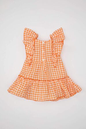 DeFacto Kız Bebek Kareli Kolsuz Krinkıl Elbise D0581A524HSWT34