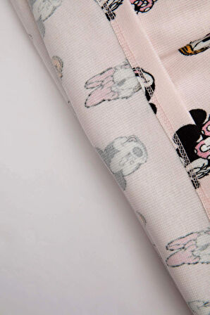 DeFacto Kız Bebek 2'li Takım Disney Mickey & Minnie Fitilli Kaşkorse Kısa Kollu Elbise Külot D0795A524HSPN344