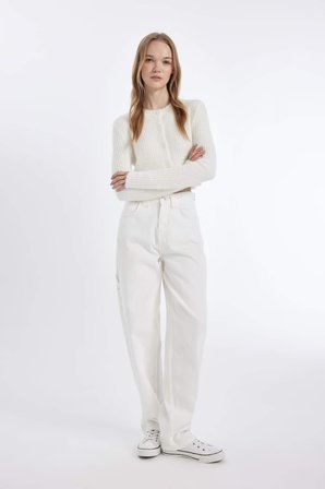 DeFacto Slim Fit Dar Kesim Bisiklet Yaka Triko Hırka Z9318AZ24WNER100